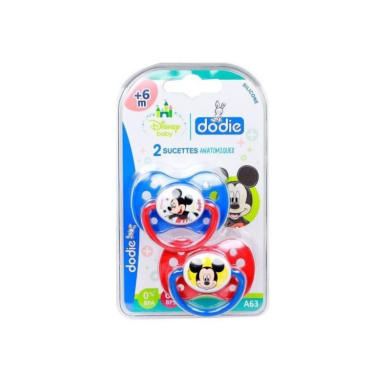 DODIE 2 SUCETTES ANATOMIQUES SILICONE 6 MOIS ET +