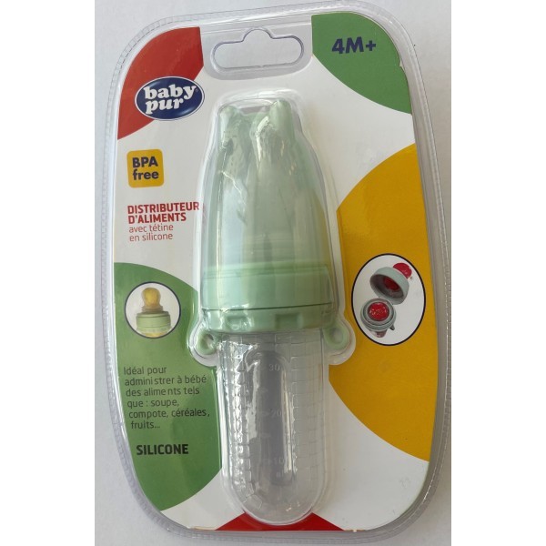 BABY PUR DISTRIBUTEUR D'ALIMENTS AVEC CUILLERE EN SILICONNE