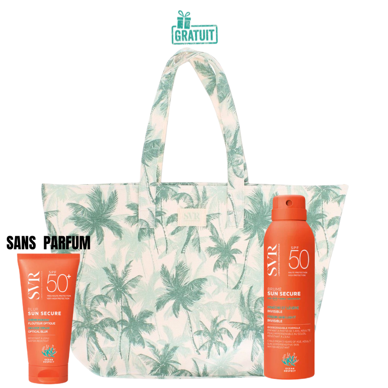 SVR SUN SECURE BLUR SANS PARFUM SPF50+ 50ML+SECURE BRUME SPF50+ 200ML+SAC (OFFERT)