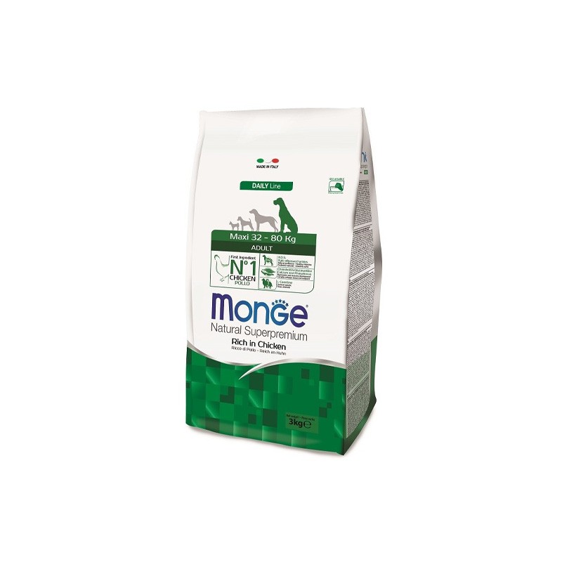 MONGE NTURAL SUPERPREMIUM CROQUETTE CHIEN LARGE ADULT 3KG