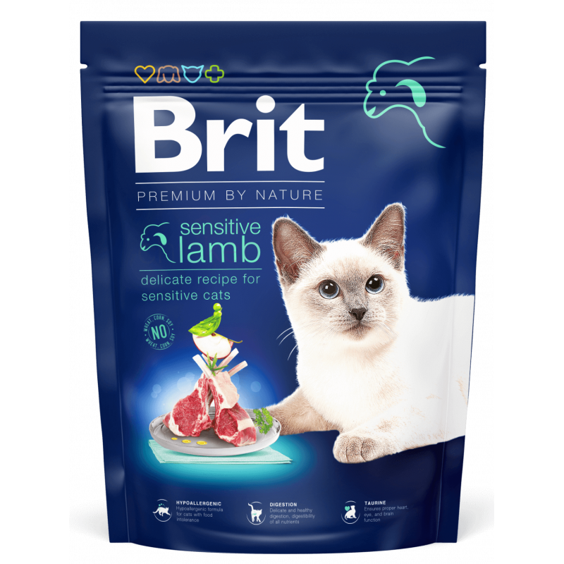BRIT PREMIUM BY NATURE A L'AGNEAU POUR CHAT SENSIBLE,1.5KG