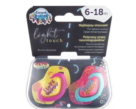 CANPOL BABIES SUCETTE UNIVERSELLE 6-18M NEON LOVE 22/653