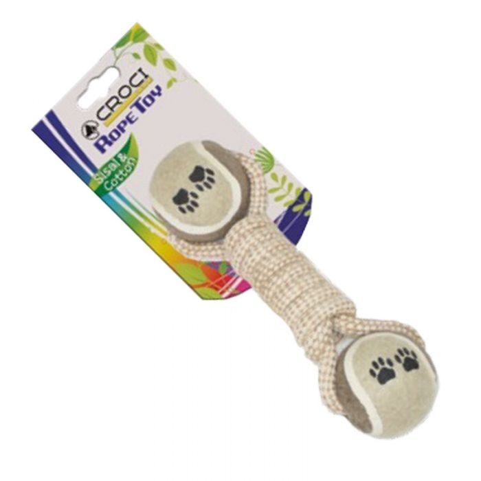 CROCI CORDE COTON ECO TENNIS POUR CHIENS 24 CM - BEIGE