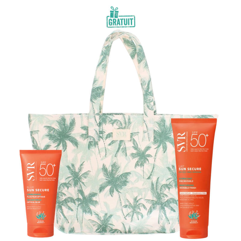 SVR SUN SECURE BLUR SPF50+ 50ML+LAIT HYDRATANT INVISIBLE SPF50+ 250ML+SAC (OFFERT)