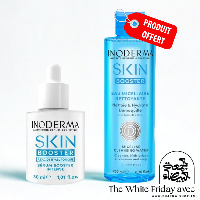 INODERMA SERUM VISAGE SKIN BOOSTER 30 ML+EAU MICELLAIRE 200ML (OFFERT)