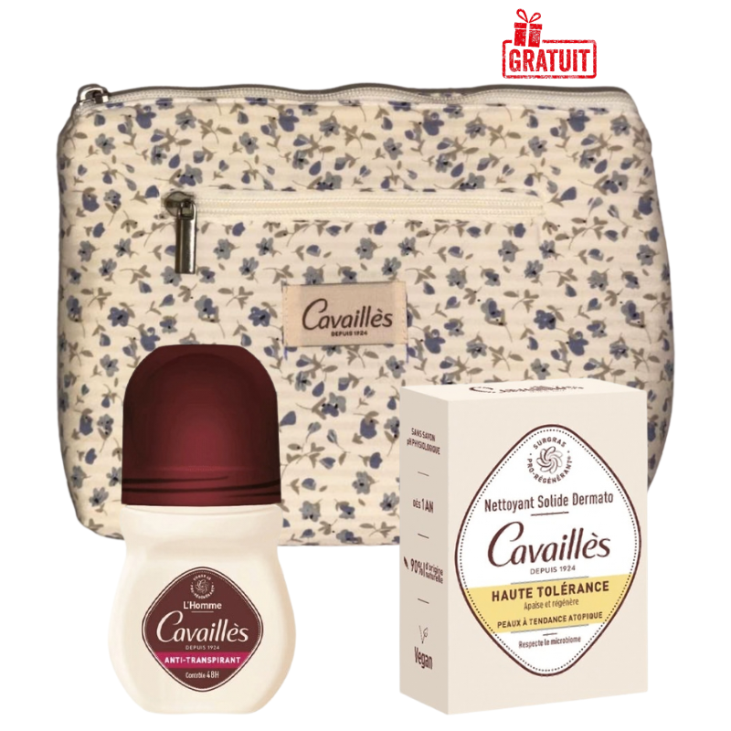ROGE CAVAILLES DEO HOMME ANTI TRANSPIRANT CONTROLE 48H 50ML+SAVON DERMATO HAUTE TOLERANCE 100GR+TROUSSE (OFFERT)