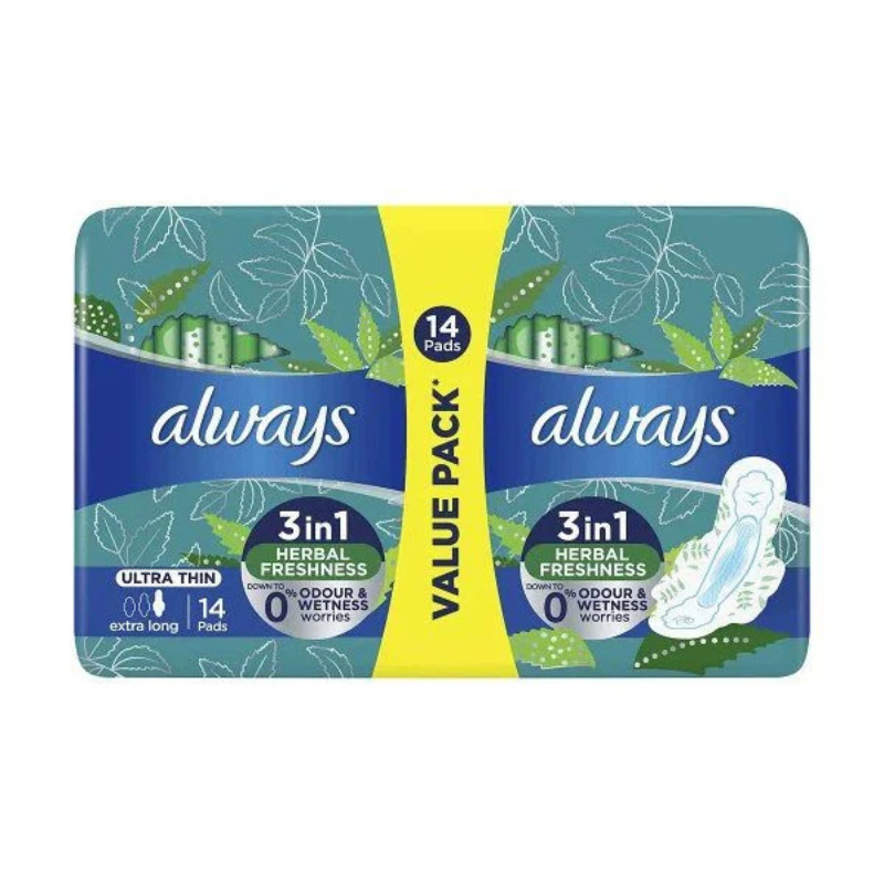 ALWAYS FRAICHEUR AUX HERBES 3 EN 1 TOUJOURS 14 DISQUES