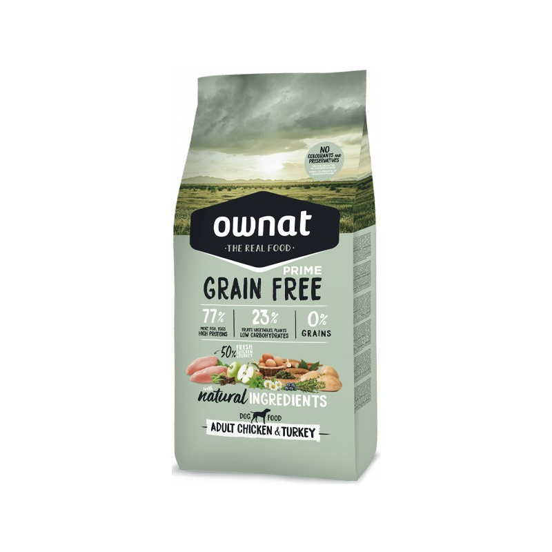 OWNAT GRAIN FREE CHIEN ADULT POULET ET DINDE 3KG