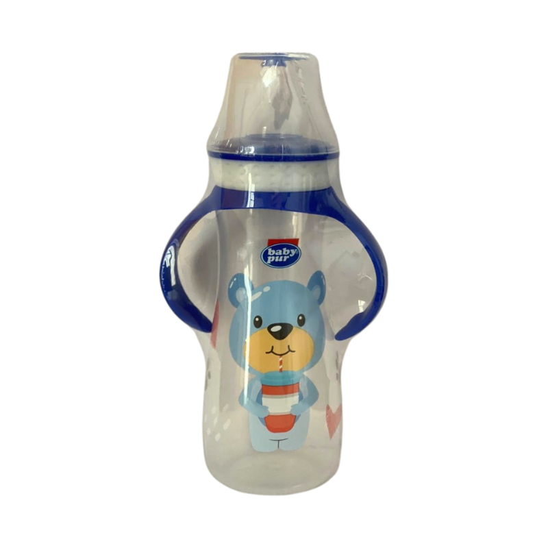 BABY PUR BIBERON STANDARD AVEC COUVERCLE TORSADE & ANSES 250ML REF 72010