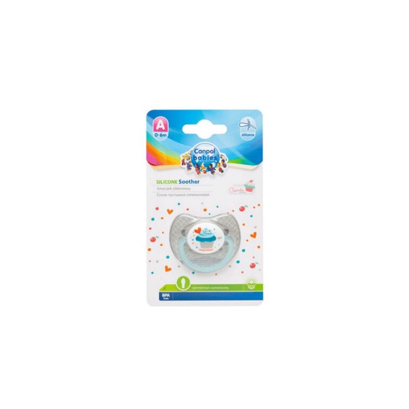 CANPOL SUCETTE SYMETRIQUE SILICONE CUPCAKE-GRIS