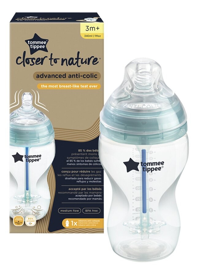 TOMMEE TIPPEE BIBERON ADVANCED ANTI-COLIQUE TURQUOISE 3M+ 340ML