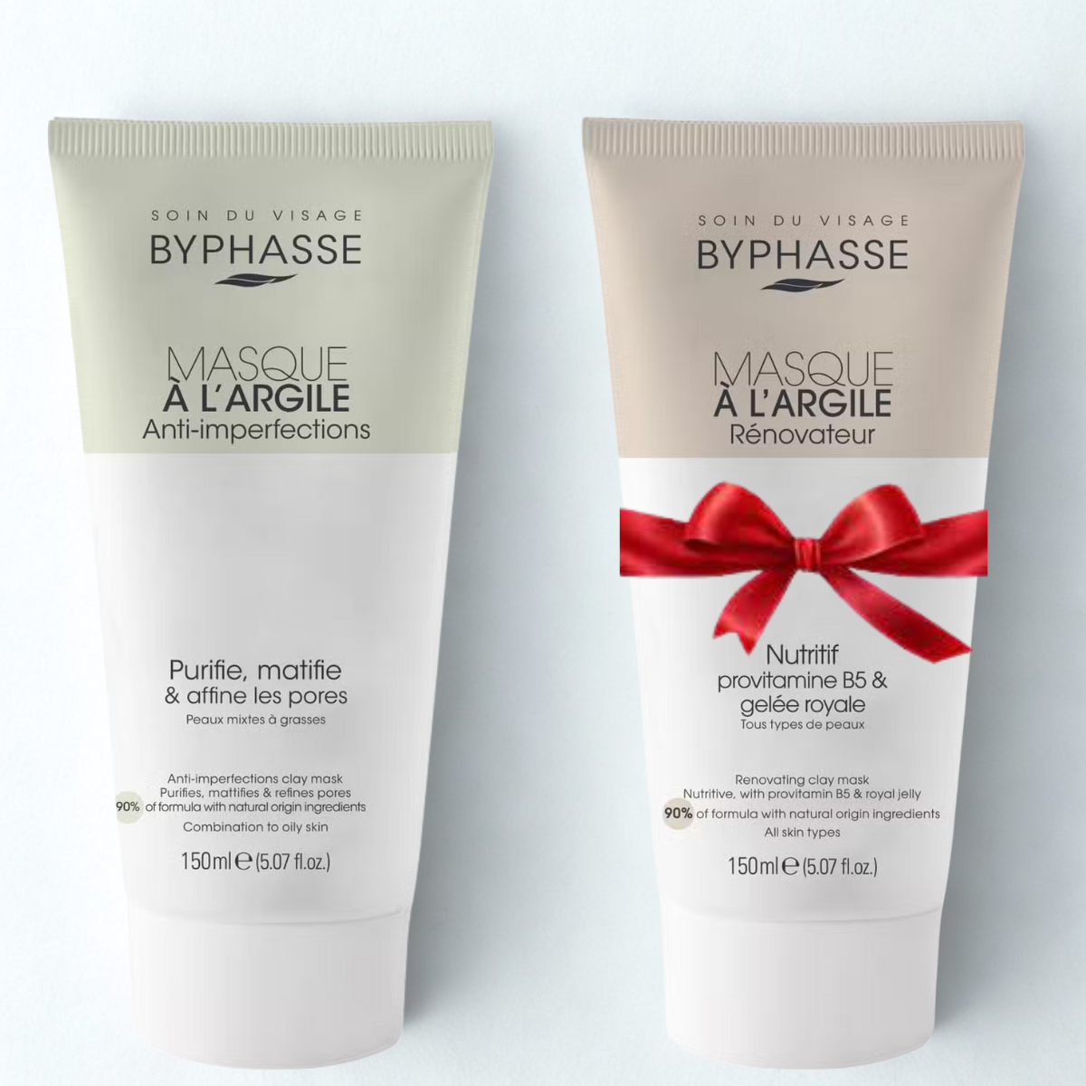BYPHASSE MASQUE A L'ARGILE ANTI-IMPERFECTIONS 150ML+MASQUE A L’ARGILE RENOVATEUR OFFERT)