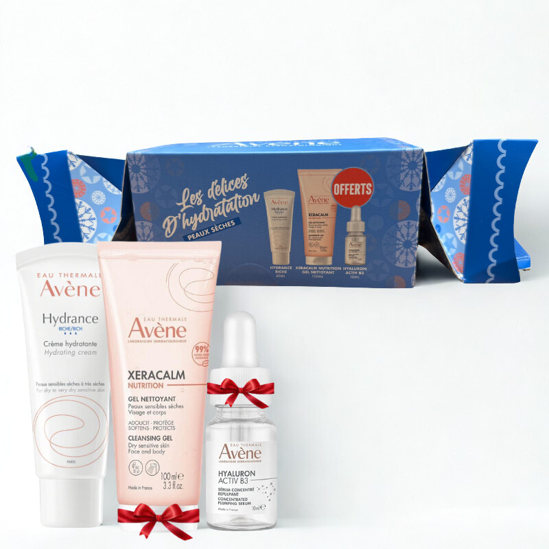 AVENE COFFRET DELICE HYDRATION HYDRANCE RICHE 50ML+GEL XERACALM 100ML(OFFERT)+SERUM HYALURON ACTIV B3 10ML(OFFERT) HYD145