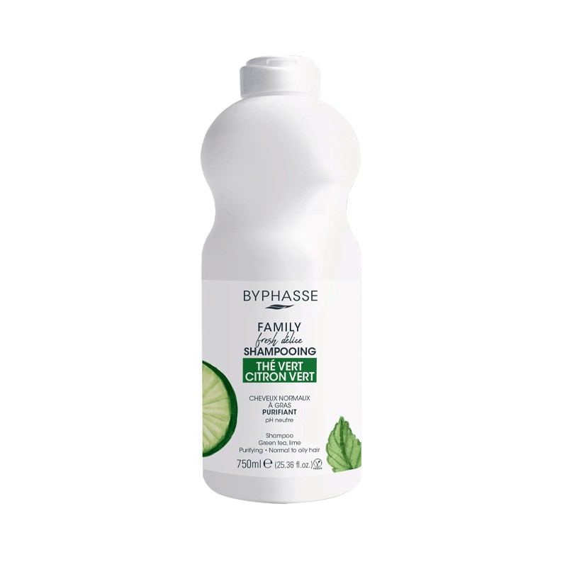 BYPHASSE FAMILY SHAMPOOING THE VERT CITRON VERT CHEVEUX GRAS 750ML