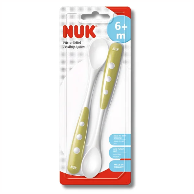 NUK 2 CUILLERES EN SILICONE 6M+