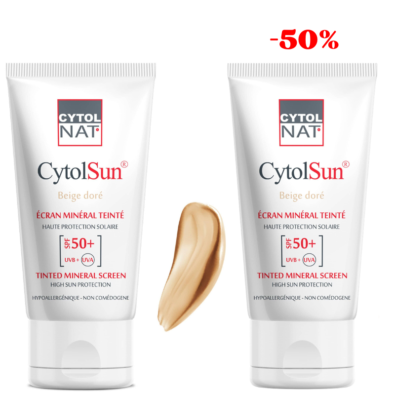 CYTOLNAT CYTOLSUN ECRAN SPF50+ TEINTE BEIGE DORE LE 2 EME (-50%)