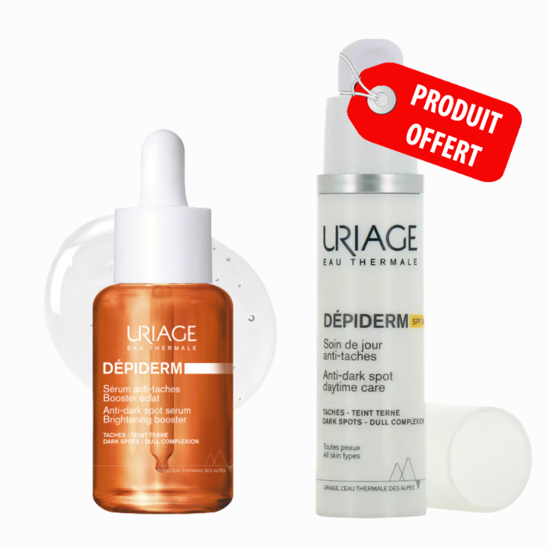 URIAGE DEPIDERM SERUM BOOSTER ANTI TACHES 30ML+DEPIDERM SOIN DE JOUR ANTI TACHES SPF50 30ML (OFFERT)