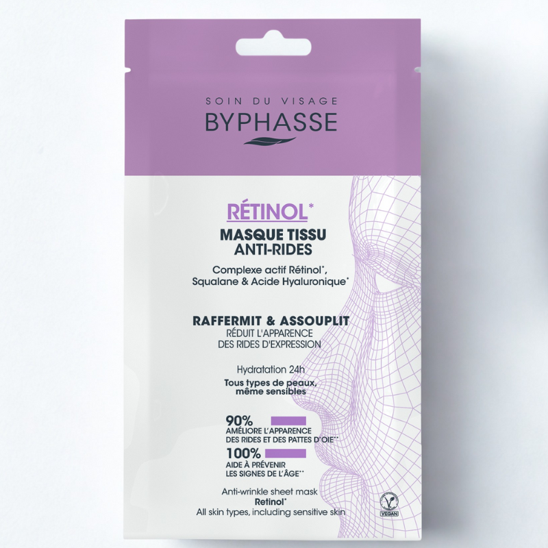 BYPHASSE MASQUE TISSU ANTI-RIDES RÉTINOL SKIN BOOSTER 18ML